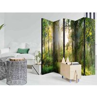 Leinwand Paravent mit Wald Motiv 225 cm breit von 4Home