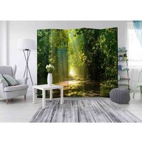 Leinwand Paravent mit Wald Motiv bei Sonnenschein 225 cm breit von 4Home