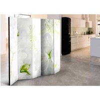 Leinwand Paravent mit weißen Jasminblüten 225 cm breit von 4Home