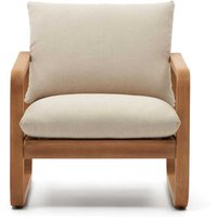 Lounge Sessel mit Auflagen aus Eukalyptusholz Webstoff von 4Home