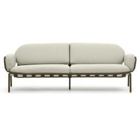 Lounge Sofa modern in Creme und Graugrün Untergestell aus Aluminium von 4Home