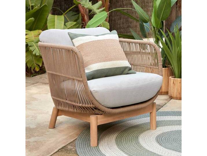 Lounge und Loft Sessel Set aus Kordel - Webstoff Akazie Massivholz (2er Set) von 4Home