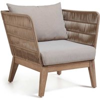 Loungesessel in Beige Eukalyptusholz (2er Set) von 4Home