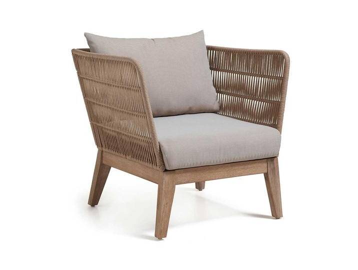 Loungesessel in Beige Eukalyptusholz (2er Set) von 4Home