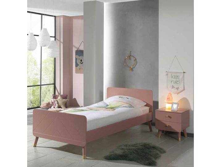 Mädchen Jugendbett in Rosa und Goldfarben Nachttisch (zweiteilig) von 4Home