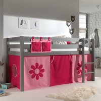 Mädchen Kinderzimmerbett in Grau Pink Rosa Blumen Motiv von 4Home