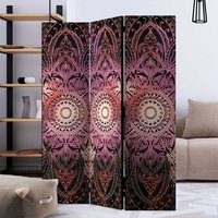 Mandala Paravent mit Leinwand Füllung beidseitig bedruckt lichtecht von 4Home