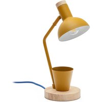 Metall Schreibtischlampe - Senfgelb und Holz Skandi Design von 4Home
