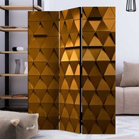 Metalloptik Paravent in Goldfarben geometrischem Muster von 4Home