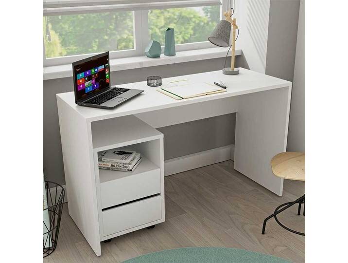 Moderner Jugend Schreibtisch in Weiß 130 cm breit Moderner Jugend Schreibtisch in Weiß 130 cm breit von 4Home