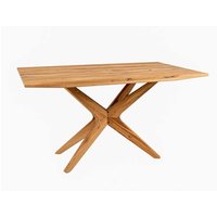 Moderner Tisch Massivholz aus Wildeiche Spider Gestell von 4Home
