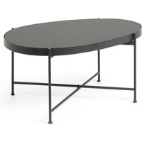 Ovaler Tisch in Schwarz Stahl Glasplatte von 4Home