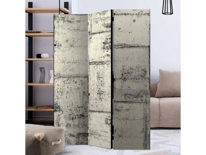 Paravant blickdicht in Beton Optik Beige Grau Leinwand Füllung von 4Home