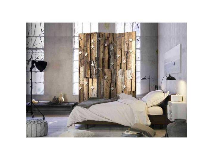 Paravent Sichtschutz in Altholz Optik mit Sternen 135 cm breit von 4Home
