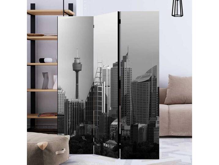Paravent Sichtschutz in Grau Fichte Massivholz und Leinwand von 4Home
