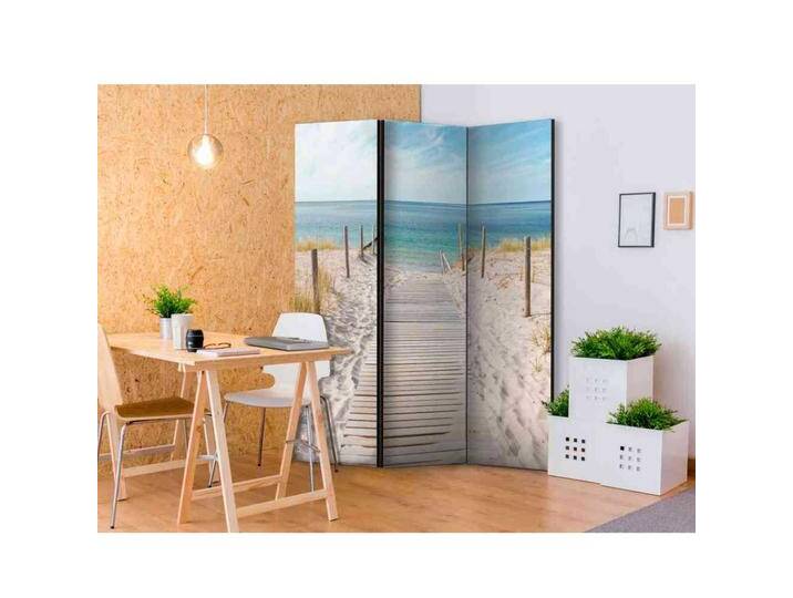 Paravent Sichtschutz mit Nordseestrand Motiv 3 teilig von 4Home