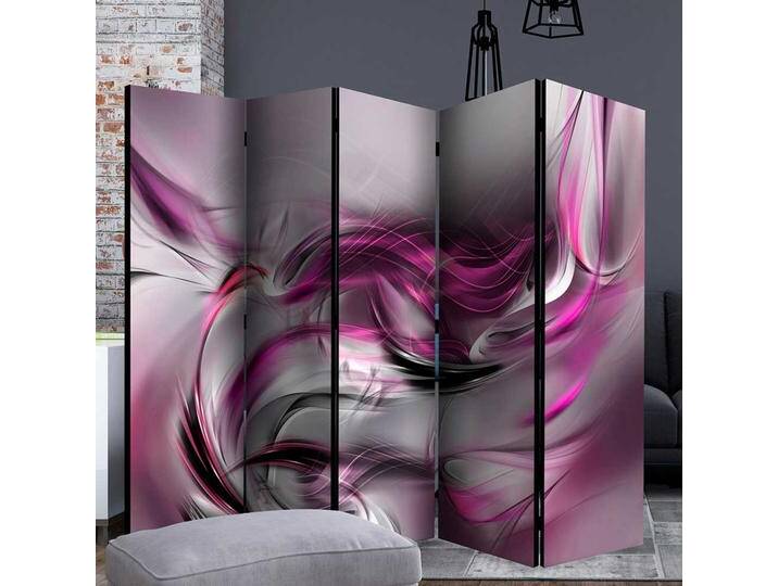 Paravent modern in Grau und Violett fünf Elementen von 4Home