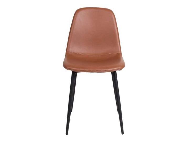 Polsterstühle in Braun Kunstleder Metallgestell in Schwarz (2er Set) von 4Home
