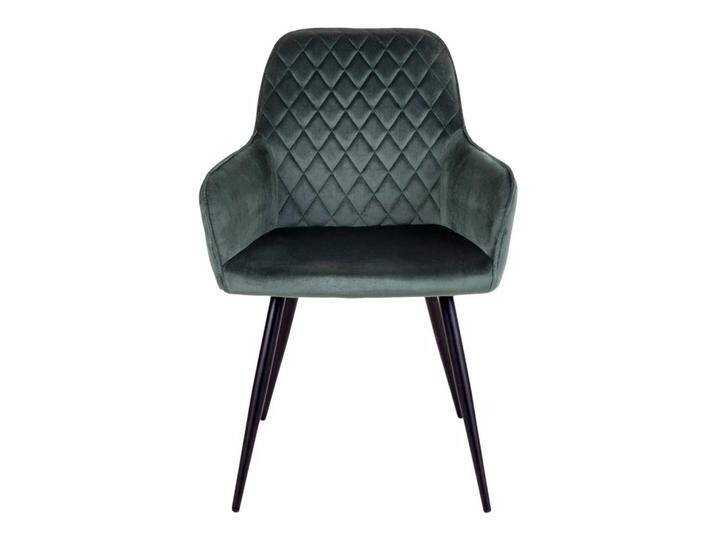 Polsterstühle in Dunkelgrün Samt Schwarz Stahl (2er Set) von 4Home