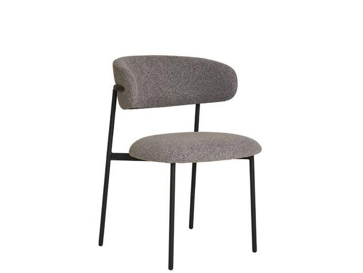 Polsterstuhl Esstischstuhl in Grau aus Boucle Stoff (2er Set) von 4Home