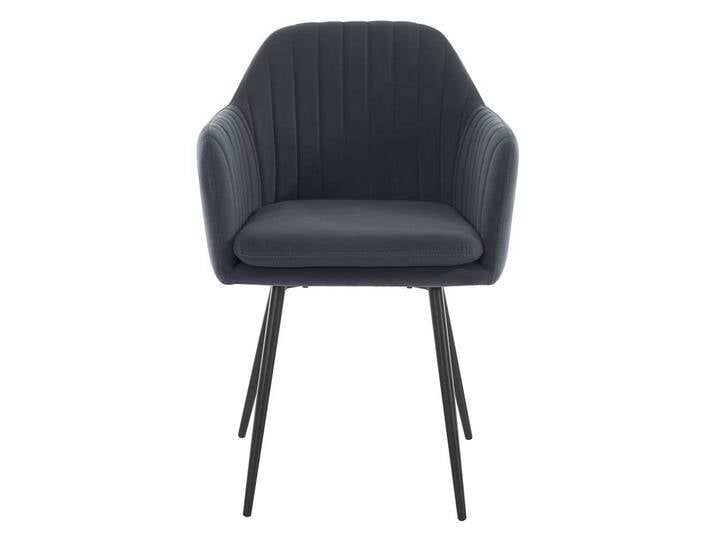 Polsterstuhl Esszimmer Grau aus Samtvelours Metall (2er Set) von 4Home