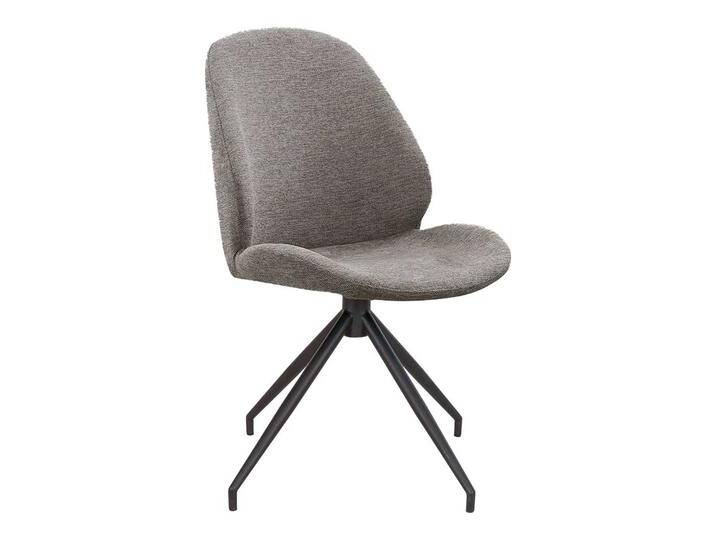 Polsterstuhl Esszimmer Set in Grau Stoff Gestell aus Metall (2er Set) von 4Home