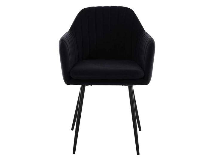 Polsterstuhl Esszimmer schwarz aus Samtvelours und Metall Armlehnen (2er Set) von 4Home
