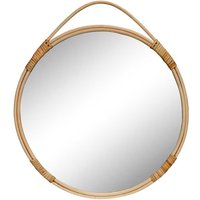 Rattan Garderoben Spiegel im Skandi Design 50 cm breit von 4Home