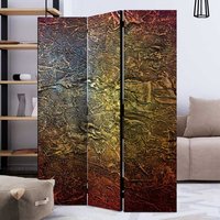 Raumteiler Metalloptik in Bunt Leinwand und Holz von 4Home