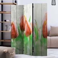 Raumteiler Paravent in Bunt Tulpen Motiv von 4Home