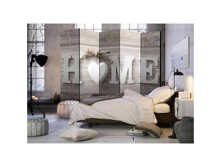 Raumteiler Paravent mit Home Aufschrift und weißem Herz Holz White Wash von 4Home