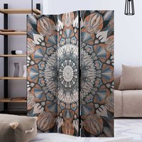 Raumtrenner Paravent mit Leinwand Füllung Mandala Motiv von 4Home