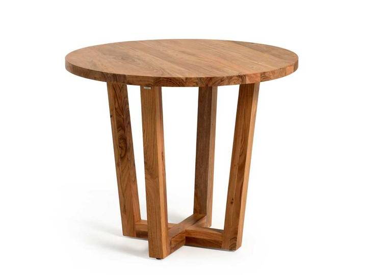 Runder Küchen Tisch aus Akazie Massivholz 90 cm breit von 4Home