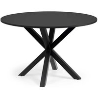 Runder Küchen Tisch in Schwarz mit Metallgestell 120 cm breit von 4Home