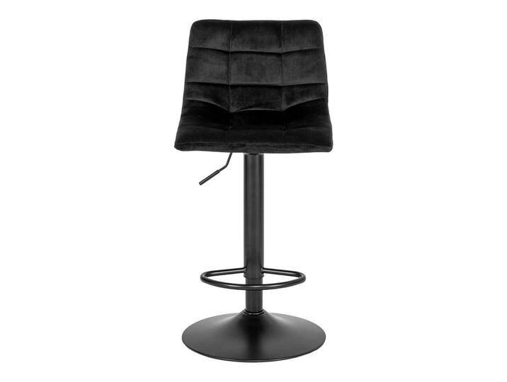 Samt Barstuhl in Schwarz Gasdruck höhenverstellbar (2er Set) von 4Home