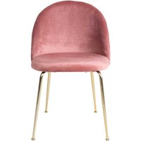 Samt Stühle in Rosa Metallgestell in Messingfarben (2er Set) von 4Home