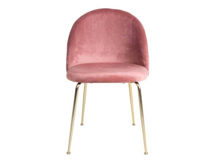 Samt Stühle in Rosa Metallgestell in Messingfarben (2er Set) von 4Home