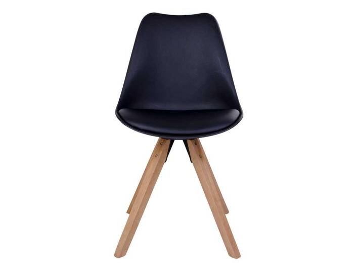 Schalen Esszimmerstühle in Schwarz Kunststoff Massivholzgestell (2er Set) von 4Home