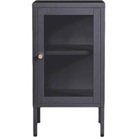 Schmaler Metall Vitrinenschrank in Dunkelgrau 70 cm hoch von 4Home