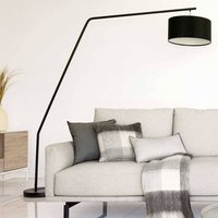 Schwarze Bogenleuchte aus Metall und Webstoff 222 cm hoch von 4Home