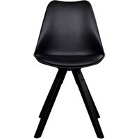 Schwarze Stühle aus Kunststoff und Kunstleder Schalensitz (2er Set) von 4Home