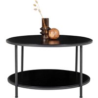 Schwarzer Coffee Table mit runder Tischplatte große Ablage von 4Home