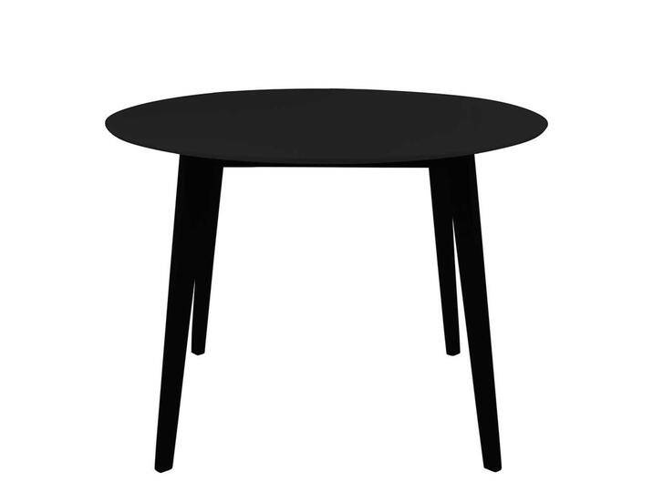 Schwarzer Esszimmer Tisch mit runder Tischplatte 105 cm breit von 4Home