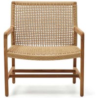 Sessel Teak und Kunstrattangeflecht in Beige den Garten von 4Home