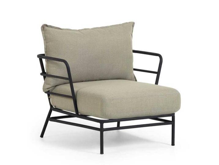 Sessel für überdachte Terrasse Beige und Schwarz (2er Set) von 4Home