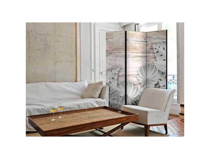 Sichtschutz Paravent in Holz Optik mit Blättern im Stuck Design 3 teilig Sichtschutz Paravent in Holz Optik mit Blättern im Stuck Design 3 teilig von 4Home