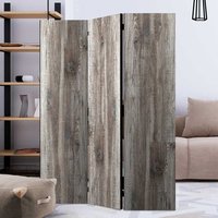 Sichtschutz Wand in Holz White Wash Optik Leinwand Füllung von 4Home