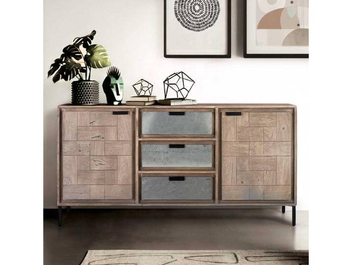 Sideboard Kommode im Industry und Loft Stil aus Akazie Massivholz von 4Home