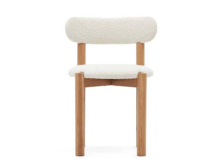Skandi Esstischstühle in Weiß und Eiche gepolsterter Rückenlehne (2er Set) von 4Home