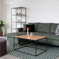 Sofa Tisch in Schwarz und Eichefarben rechteckig von 4Home